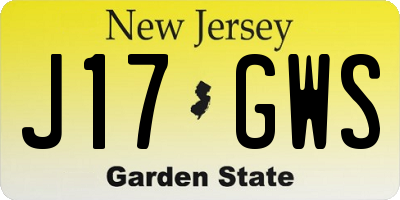 NJ license plate J17GWS