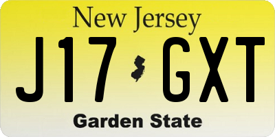 NJ license plate J17GXT