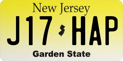 NJ license plate J17HAP