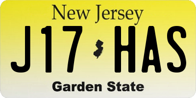 NJ license plate J17HAS