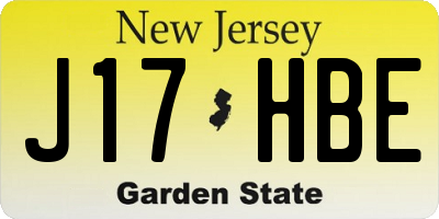 NJ license plate J17HBE