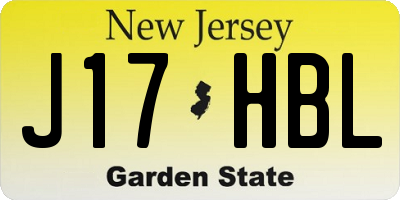 NJ license plate J17HBL