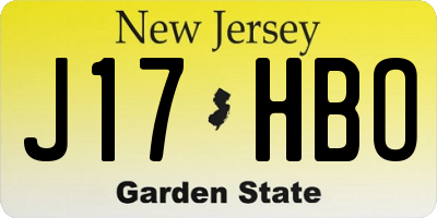 NJ license plate J17HBO