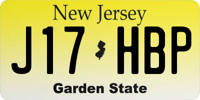 NJ license plate J17HBP