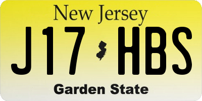 NJ license plate J17HBS