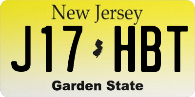 NJ license plate J17HBT