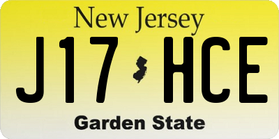 NJ license plate J17HCE