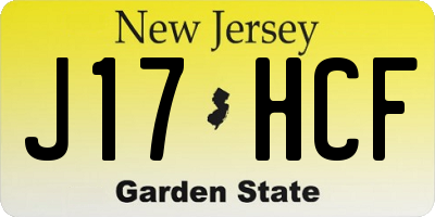 NJ license plate J17HCF