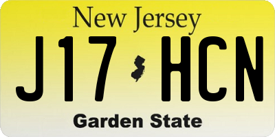 NJ license plate J17HCN