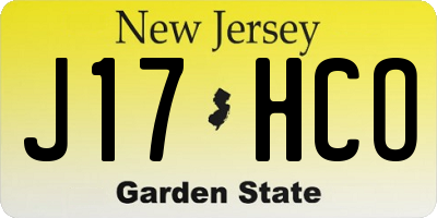 NJ license plate J17HCO