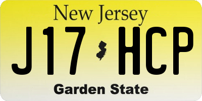 NJ license plate J17HCP