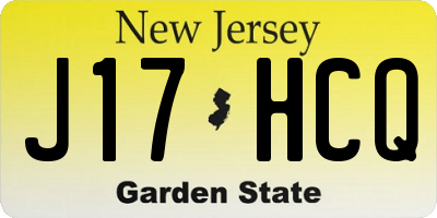 NJ license plate J17HCQ