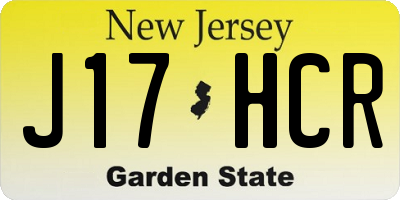 NJ license plate J17HCR