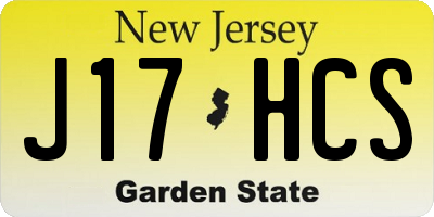 NJ license plate J17HCS