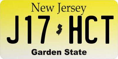 NJ license plate J17HCT