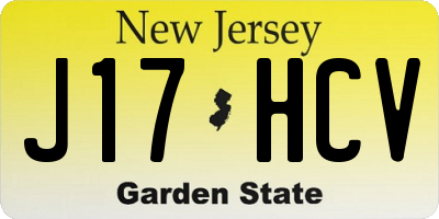 NJ license plate J17HCV
