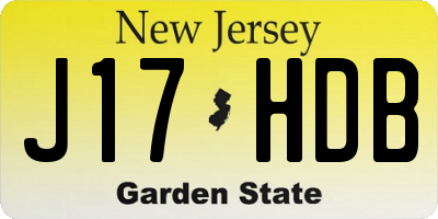 NJ license plate J17HDB
