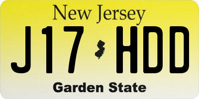 NJ license plate J17HDD