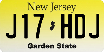 NJ license plate J17HDJ