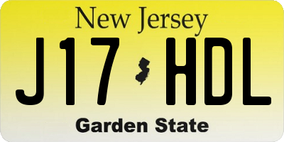 NJ license plate J17HDL