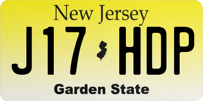 NJ license plate J17HDP
