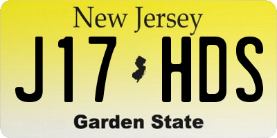 NJ license plate J17HDS
