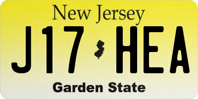 NJ license plate J17HEA