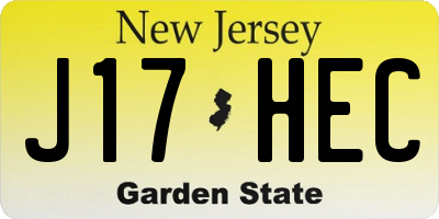 NJ license plate J17HEC