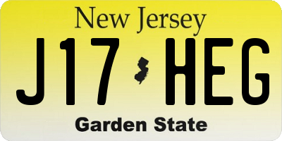 NJ license plate J17HEG