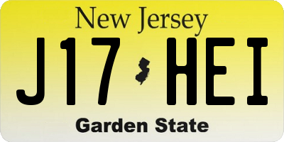 NJ license plate J17HEI