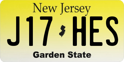 NJ license plate J17HES