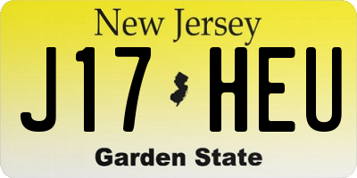 NJ license plate J17HEU