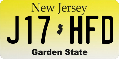 NJ license plate J17HFD