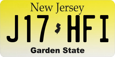 NJ license plate J17HFI