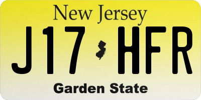NJ license plate J17HFR