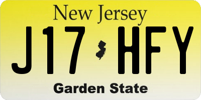 NJ license plate J17HFY