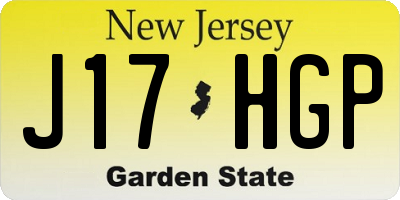 NJ license plate J17HGP