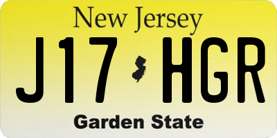 NJ license plate J17HGR