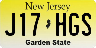 NJ license plate J17HGS