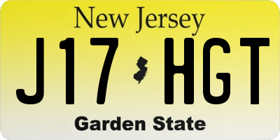 NJ license plate J17HGT