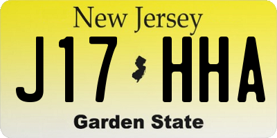 NJ license plate J17HHA