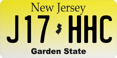 NJ license plate J17HHC