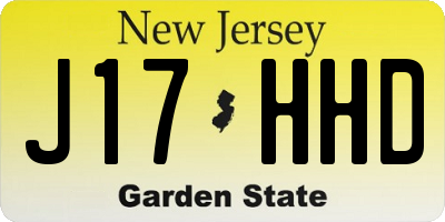 NJ license plate J17HHD