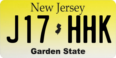 NJ license plate J17HHK