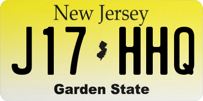 NJ license plate J17HHQ