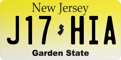 NJ license plate J17HIA