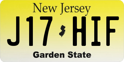 NJ license plate J17HIF
