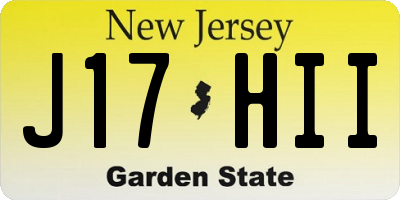 NJ license plate J17HII