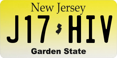 NJ license plate J17HIV