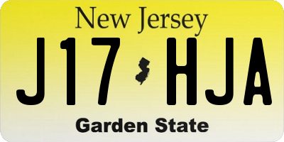 NJ license plate J17HJA